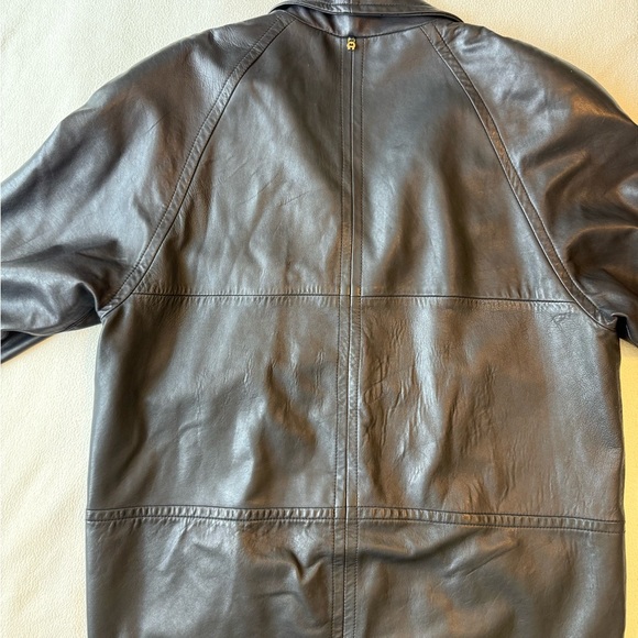 Etienne Aigner Black Leather Jacket Timeless Style - Picture 5 of 8